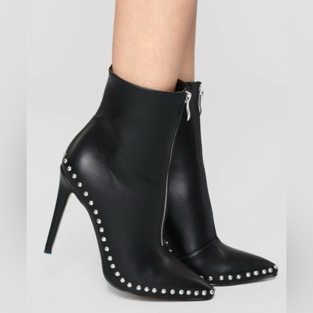 Studded Black Ankle Boots